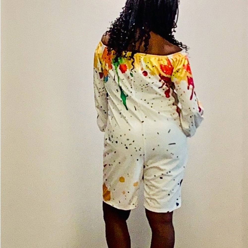 Colorful Paint Splatter Romper - Picture 9 of 9